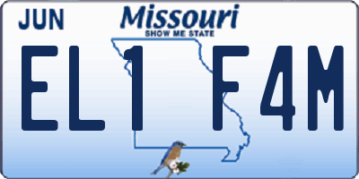 MO license plate EL1F4M
