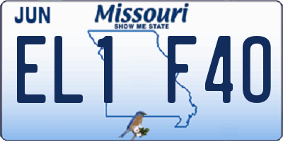 MO license plate EL1F4O