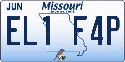 MO license plate EL1F4P