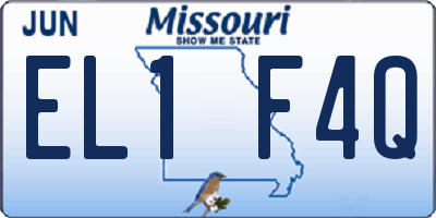 MO license plate EL1F4Q