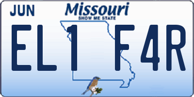 MO license plate EL1F4R