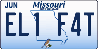 MO license plate EL1F4T