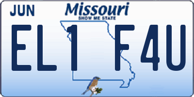 MO license plate EL1F4U