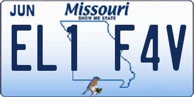 MO license plate EL1F4V