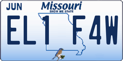 MO license plate EL1F4W