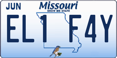 MO license plate EL1F4Y