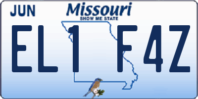 MO license plate EL1F4Z