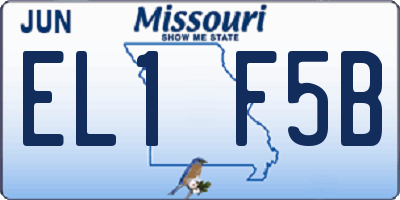 MO license plate EL1F5B