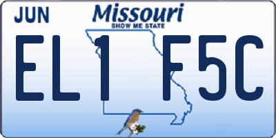 MO license plate EL1F5C