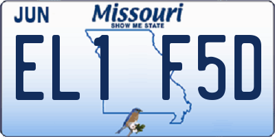 MO license plate EL1F5D