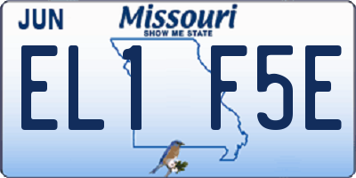 MO license plate EL1F5E