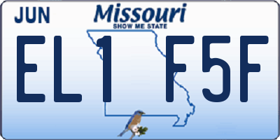 MO license plate EL1F5F