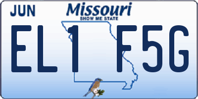 MO license plate EL1F5G
