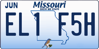 MO license plate EL1F5H