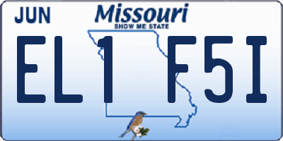 MO license plate EL1F5I