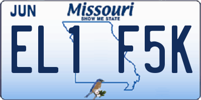 MO license plate EL1F5K