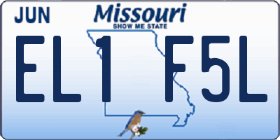 MO license plate EL1F5L