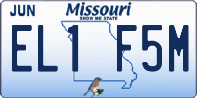 MO license plate EL1F5M