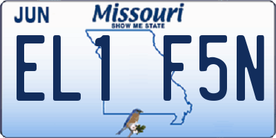 MO license plate EL1F5N