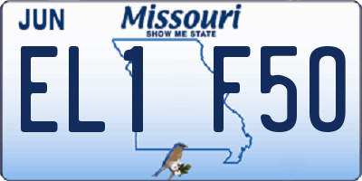 MO license plate EL1F5O