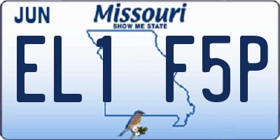MO license plate EL1F5P