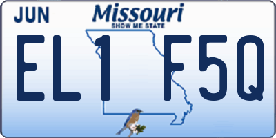 MO license plate EL1F5Q