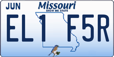 MO license plate EL1F5R