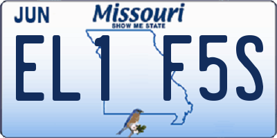 MO license plate EL1F5S