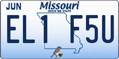 MO license plate EL1F5U