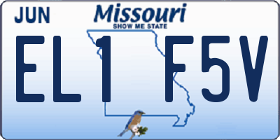 MO license plate EL1F5V