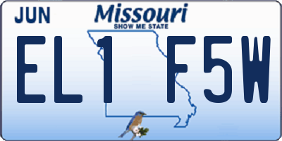 MO license plate EL1F5W