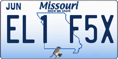MO license plate EL1F5X
