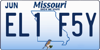 MO license plate EL1F5Y
