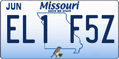 MO license plate EL1F5Z