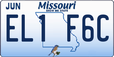 MO license plate EL1F6C