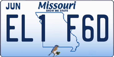 MO license plate EL1F6D