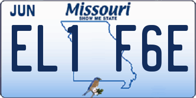 MO license plate EL1F6E