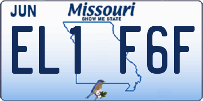 MO license plate EL1F6F
