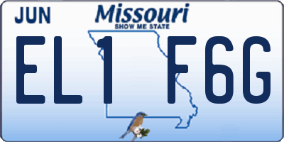 MO license plate EL1F6G