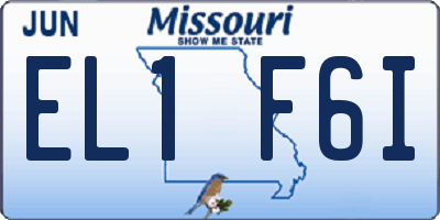 MO license plate EL1F6I
