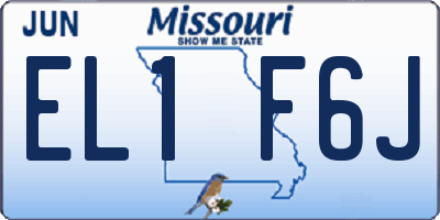 MO license plate EL1F6J