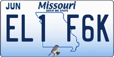 MO license plate EL1F6K