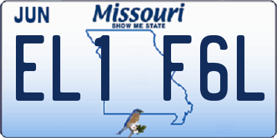 MO license plate EL1F6L