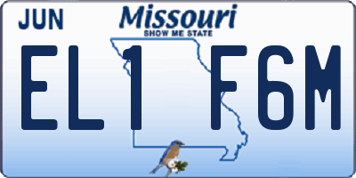 MO license plate EL1F6M