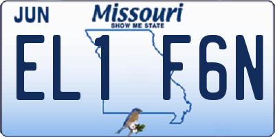 MO license plate EL1F6N