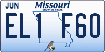 MO license plate EL1F6O