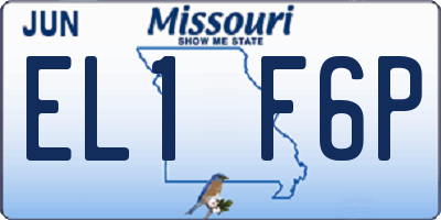 MO license plate EL1F6P