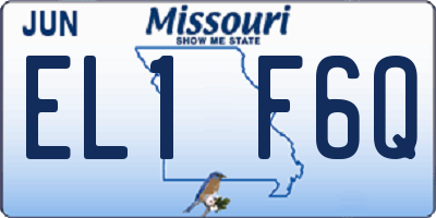 MO license plate EL1F6Q