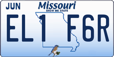 MO license plate EL1F6R