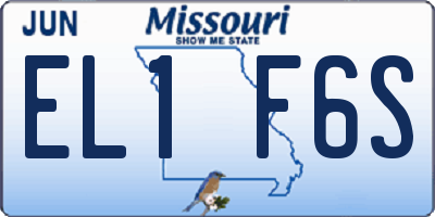MO license plate EL1F6S